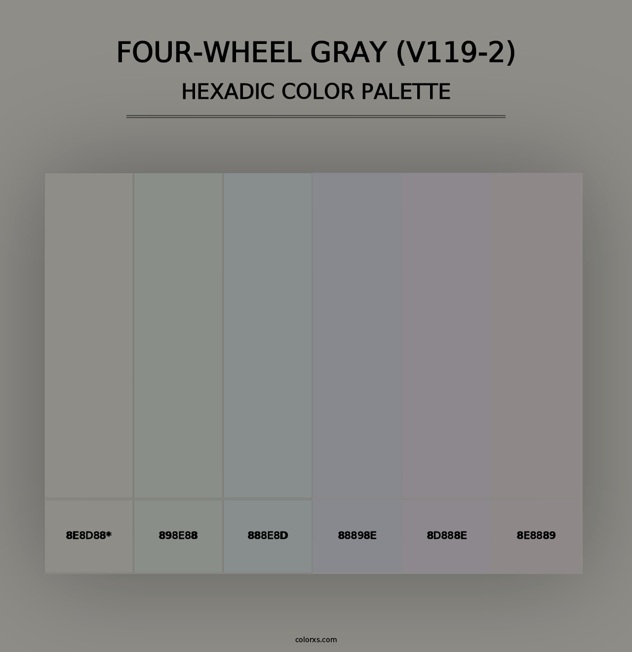 Four-Wheel Gray (V119-2) - Hexadic Color Palette