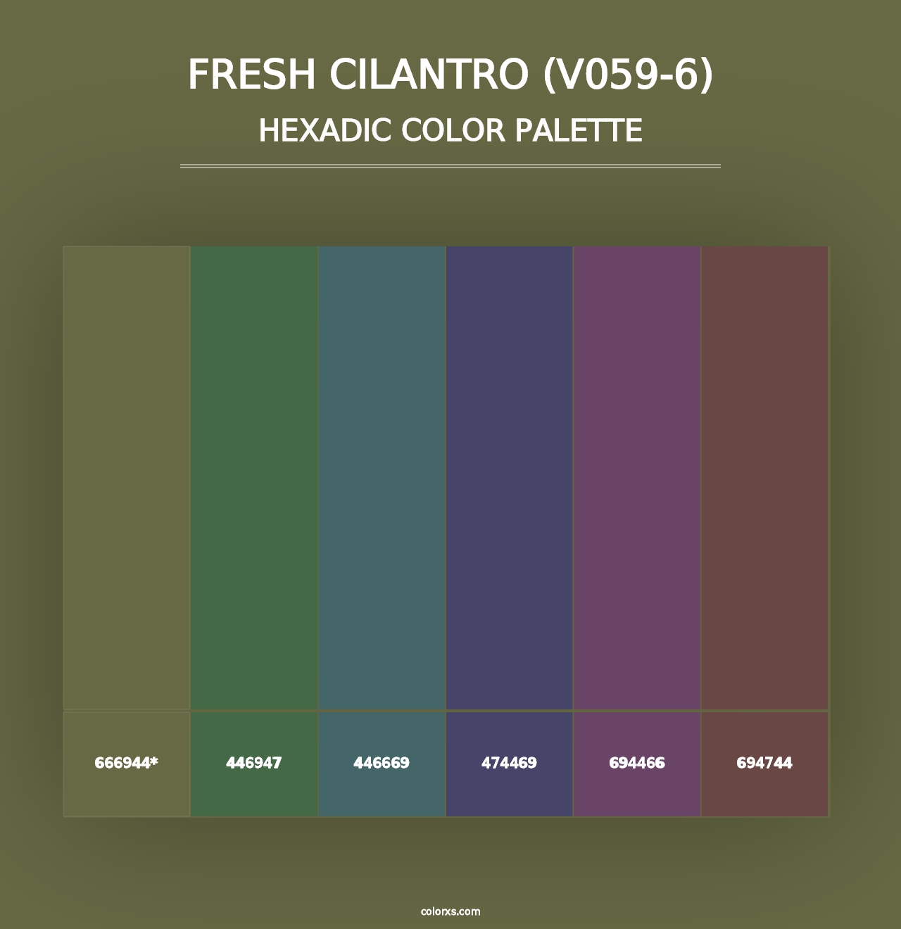 Fresh Cilantro (V059-6) - Hexadic Color Palette