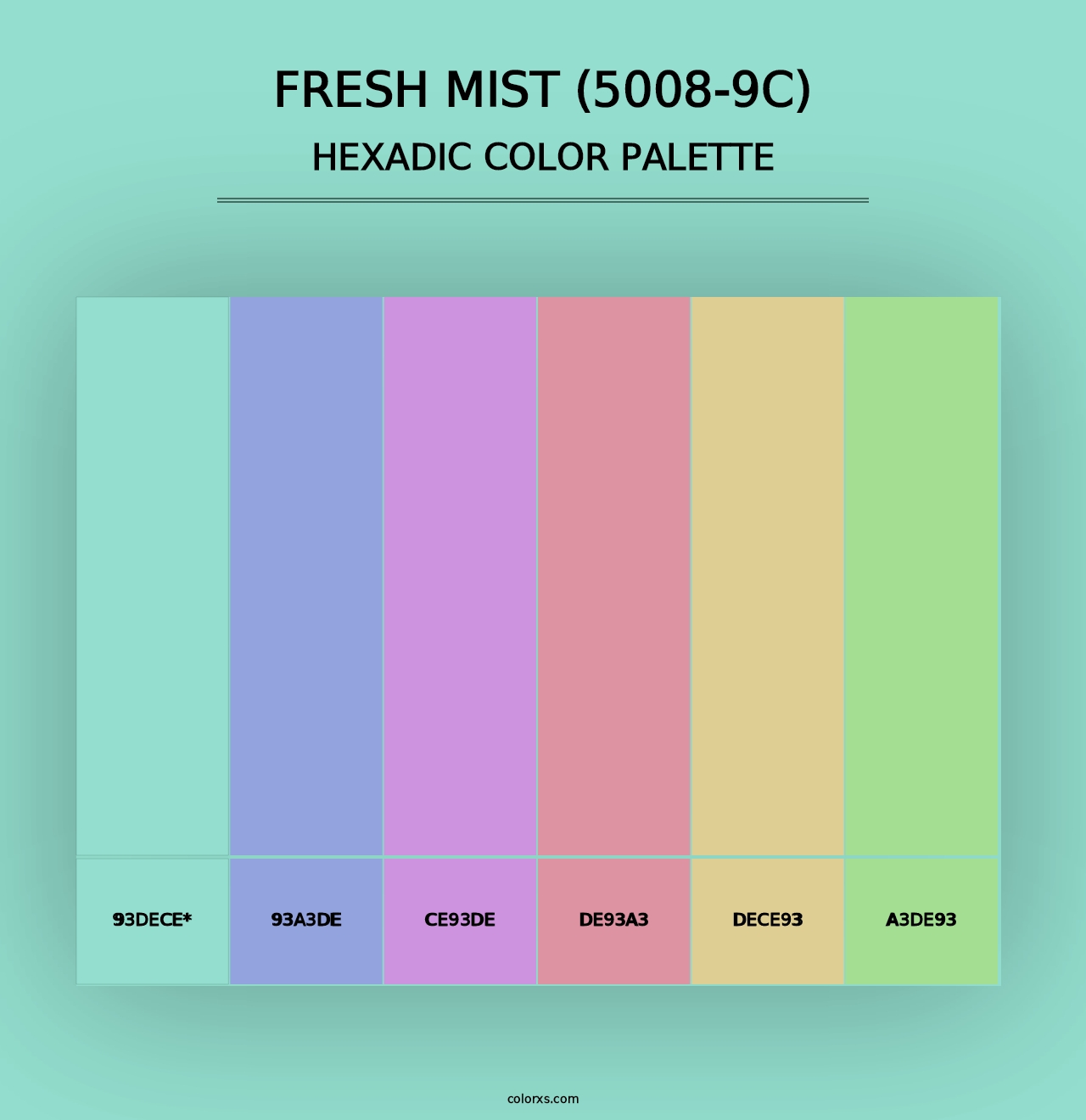 Fresh Mist (5008-9C) - Hexadic Color Palette