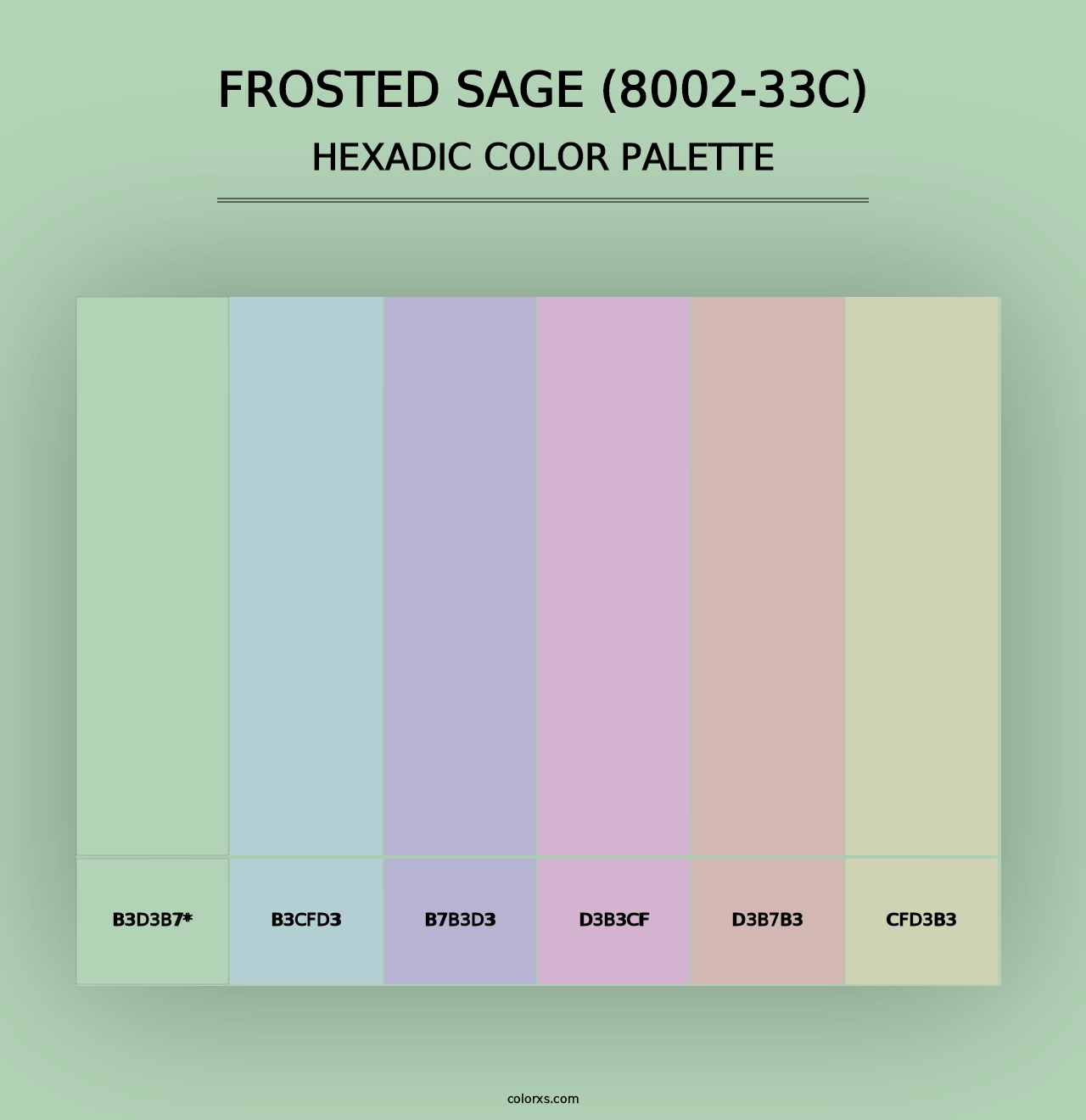 Frosted Sage (8002-33C) - Hexadic Color Palette