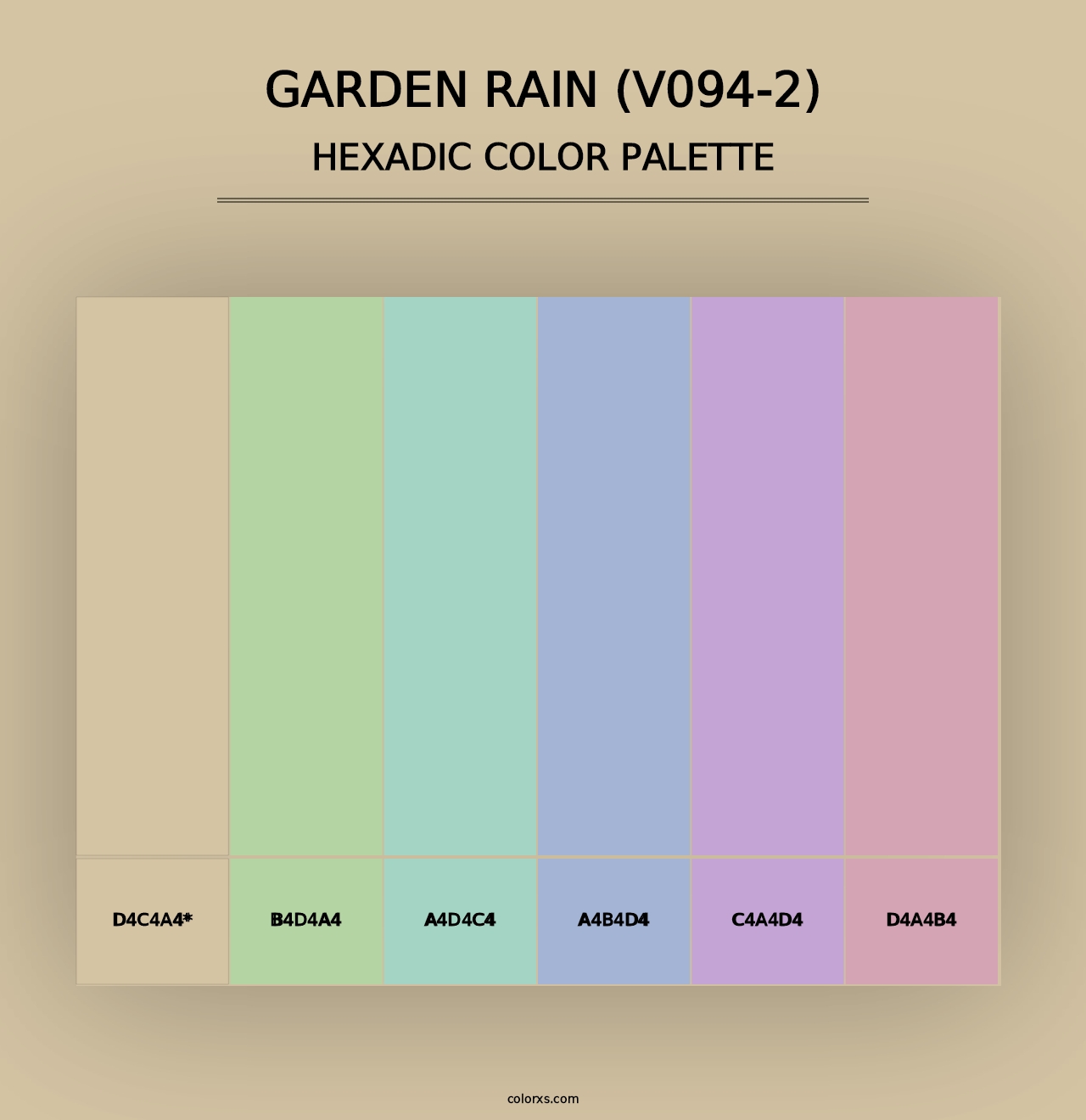 Garden Rain (V094-2) - Hexadic Color Palette