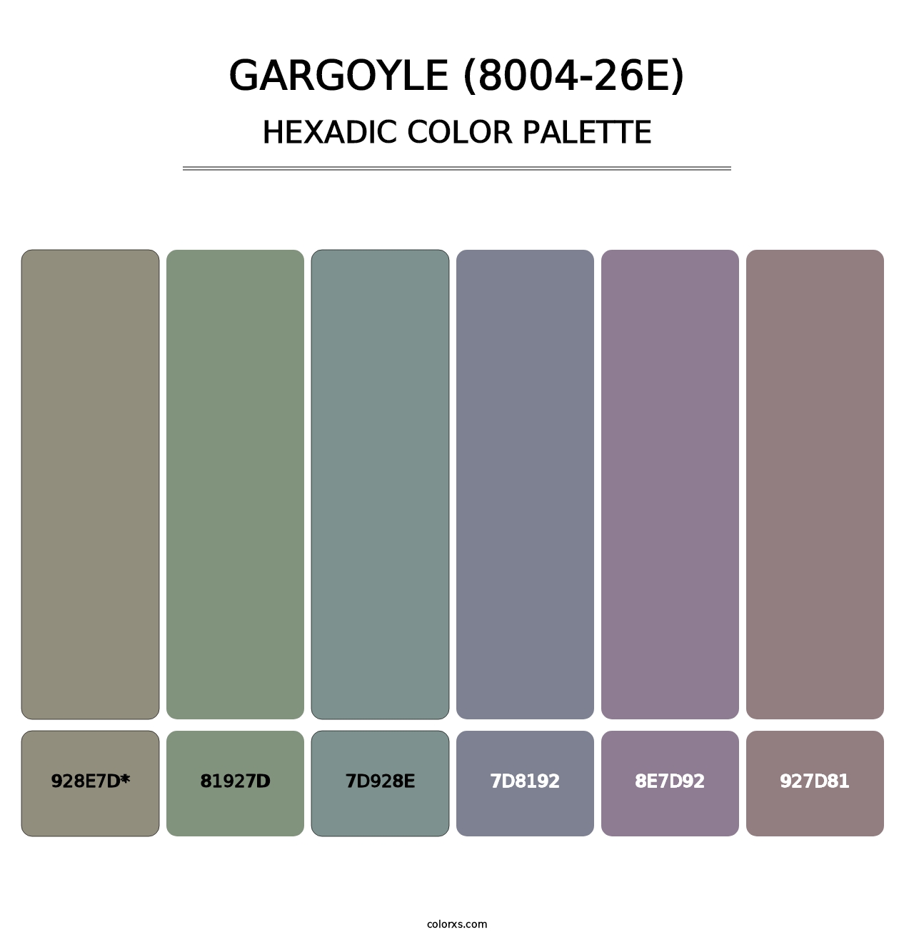 Gargoyle (8004-26E) - Hexadic Color Palette