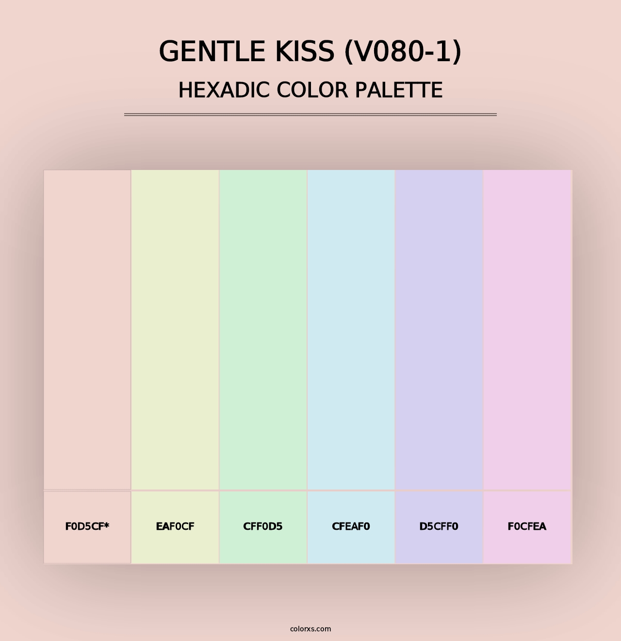 Gentle Kiss (V080-1) - Hexadic Color Palette