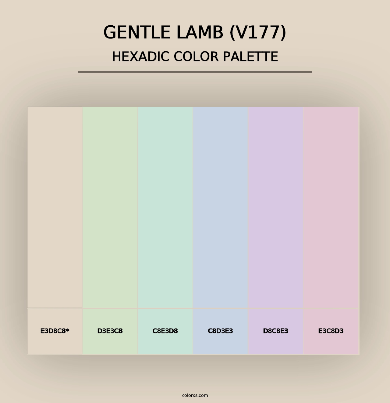 Gentle Lamb (V177) - Hexadic Color Palette