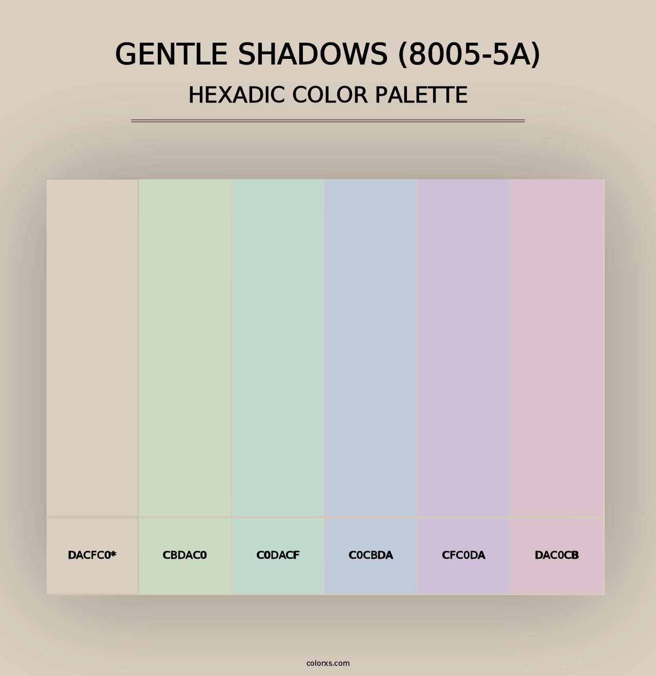 Gentle Shadows (8005-5A) - Hexadic Color Palette