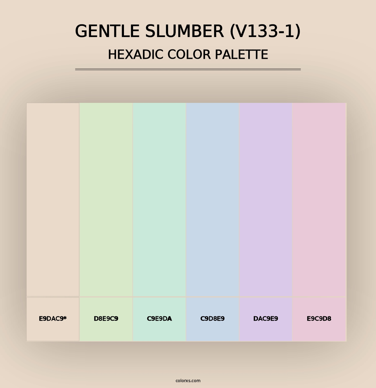 Gentle Slumber (V133-1) - Hexadic Color Palette