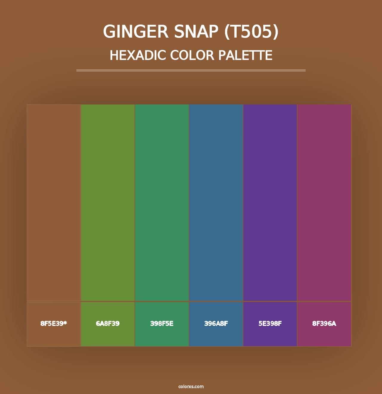 Ginger Snap (T505) - Hexadic Color Palette