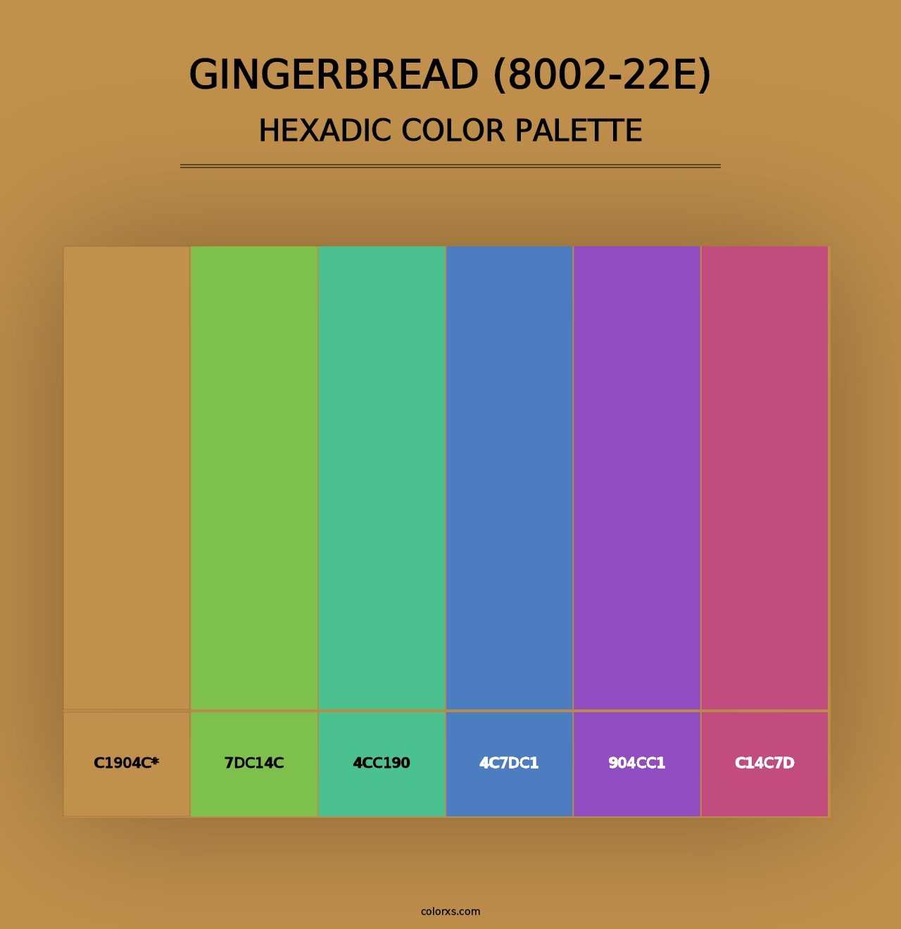 Gingerbread (8002-22E) - Hexadic Color Palette