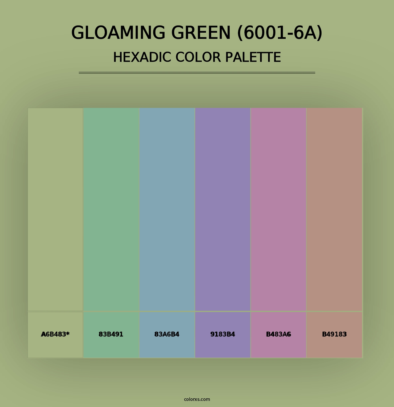 Gloaming Green (6001-6A) - Hexadic Color Palette