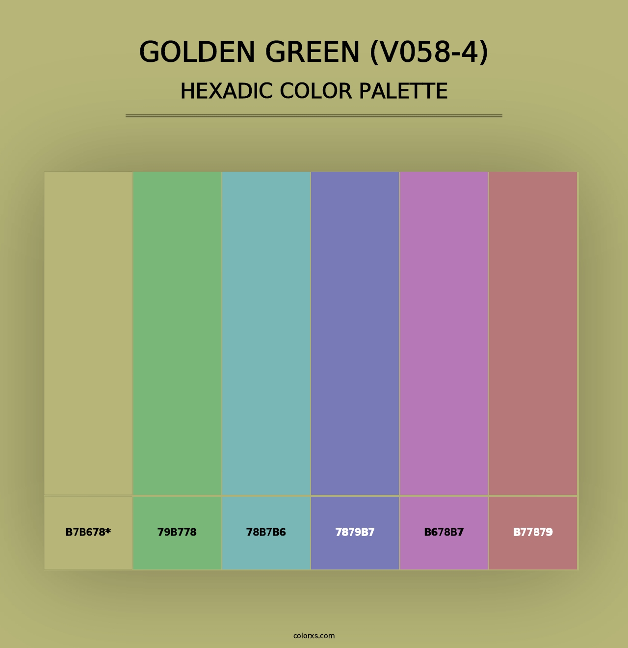 Golden Green (V058-4) - Hexadic Color Palette