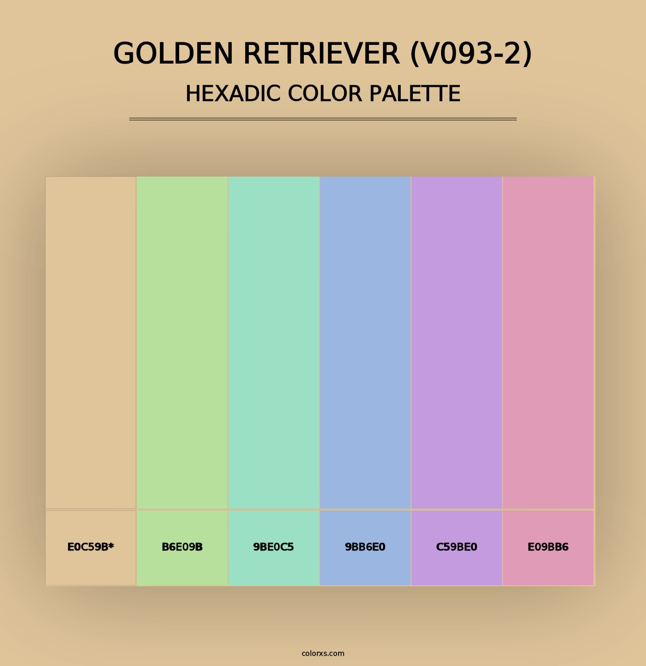 Golden Retriever (V093-2) - Hexadic Color Palette