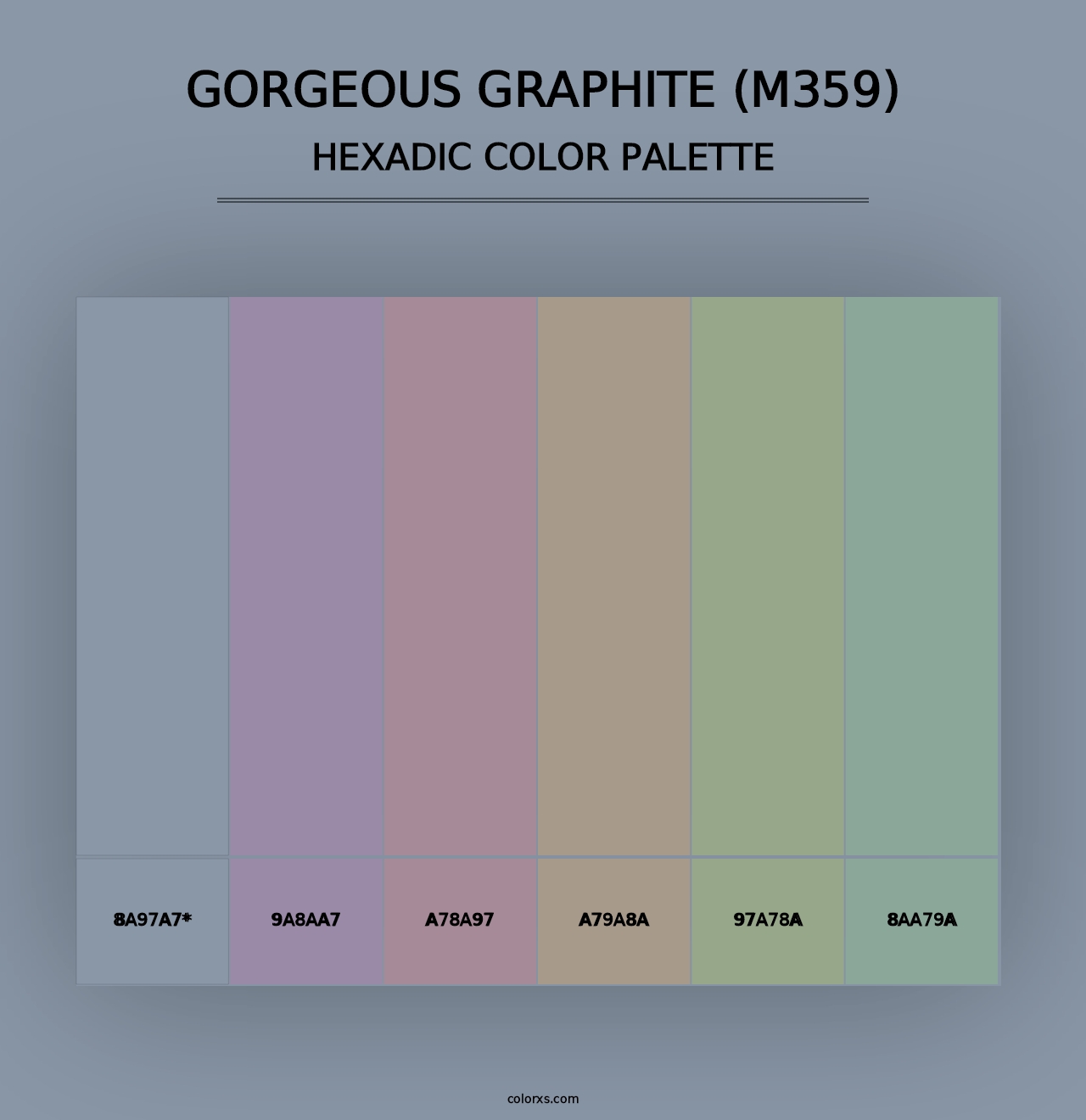 Gorgeous Graphite (M359) - Hexadic Color Palette