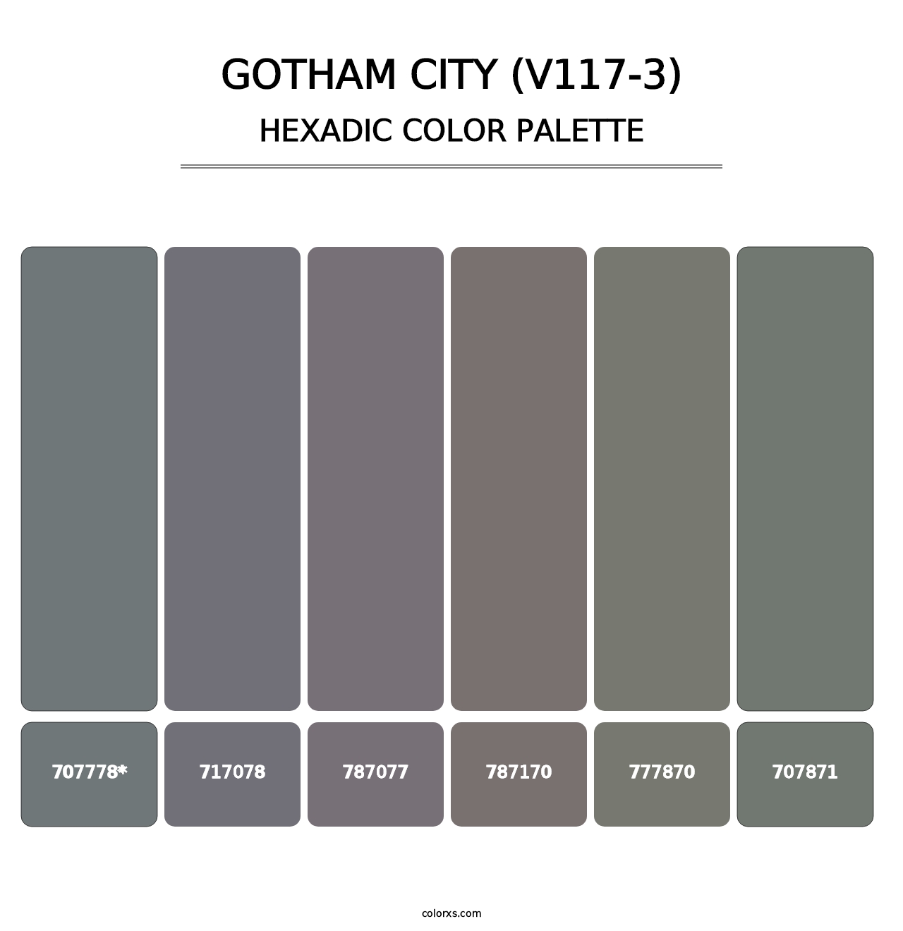 Gotham City (V117-3) - Hexadic Color Palette