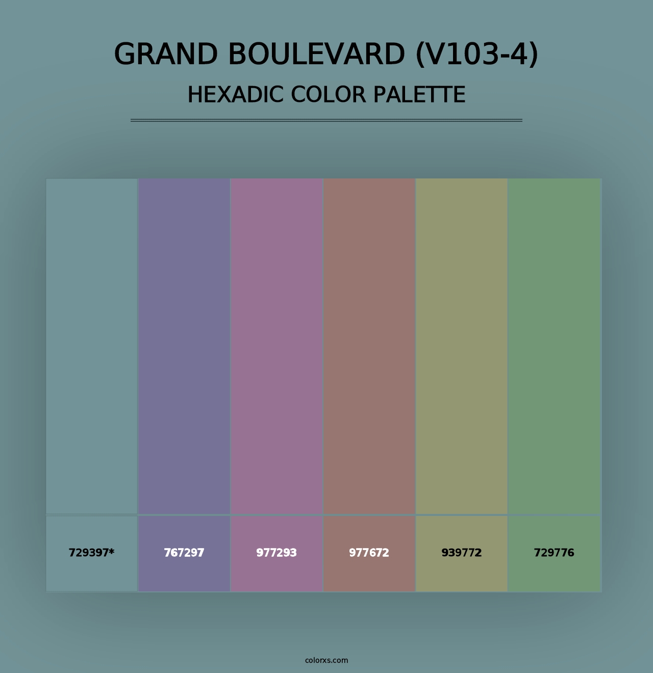 Grand Boulevard (V103-4) - Hexadic Color Palette