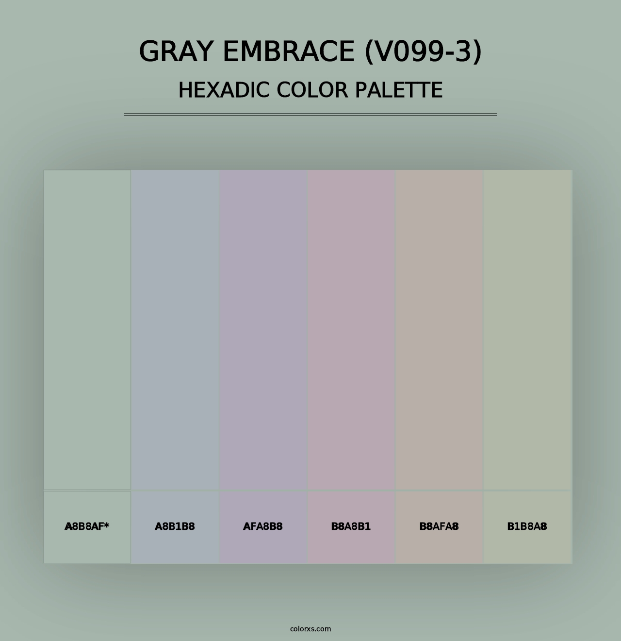 Gray Embrace (V099-3) - Hexadic Color Palette