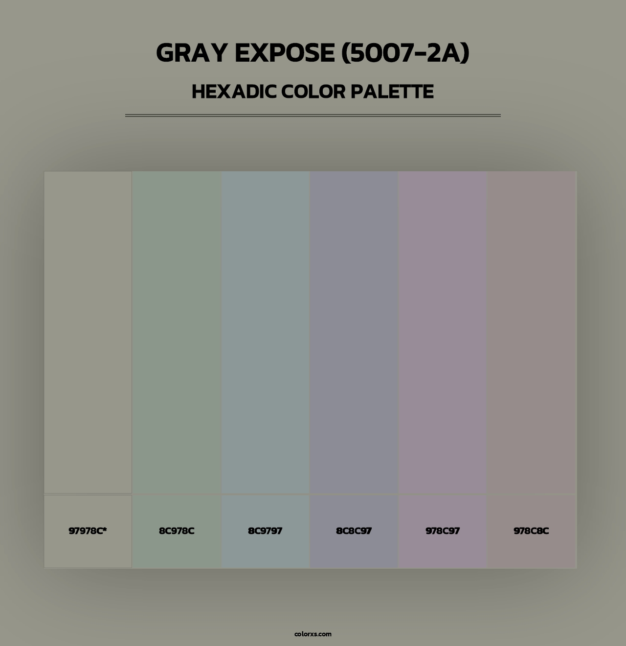 Gray Expose (5007-2A) - Hexadic Color Palette