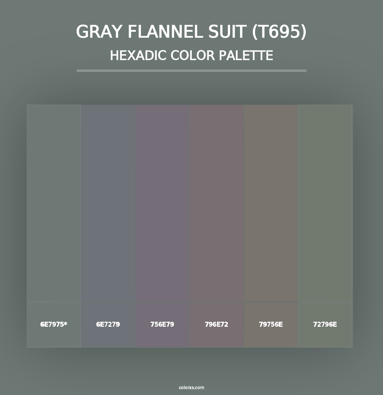 Gray Flannel Suit (T695) - Hexadic Color Palette