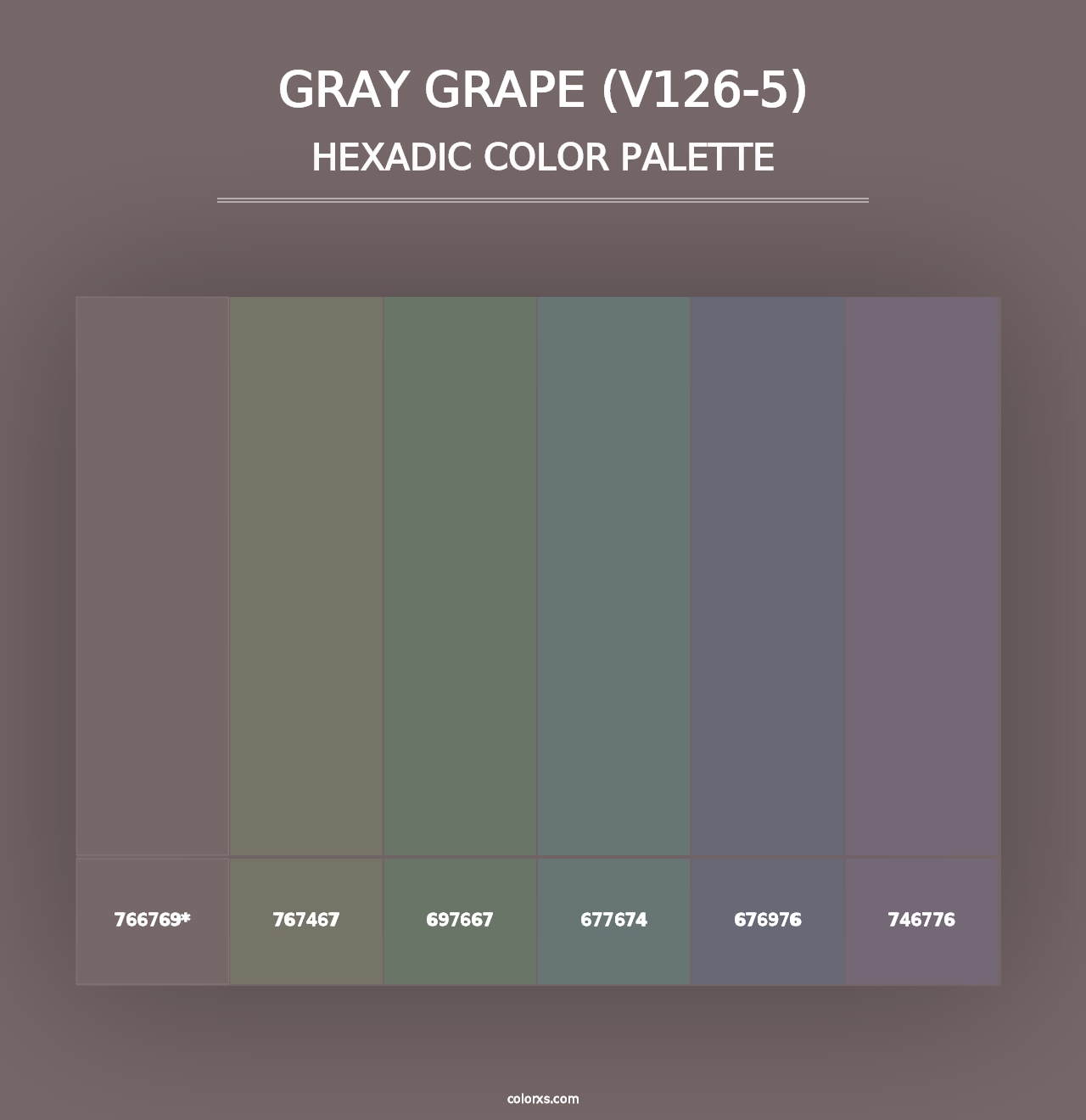 Gray Grape (V126-5) - Hexadic Color Palette