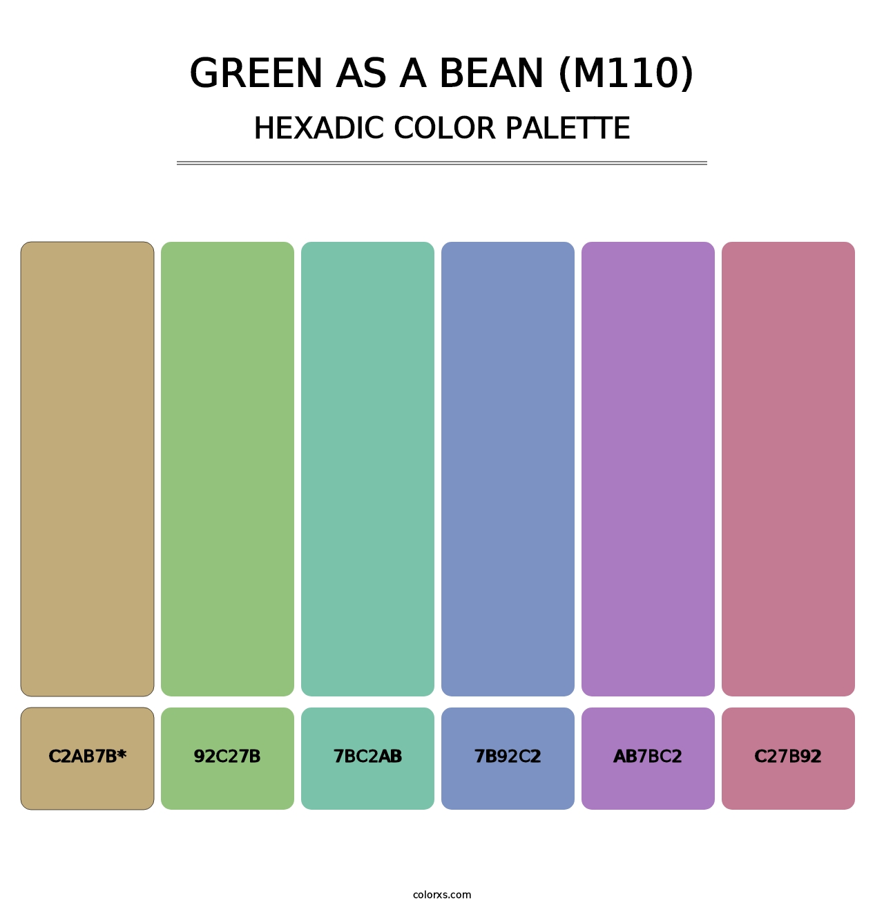 Green as a Bean (M110) - Hexadic Color Palette