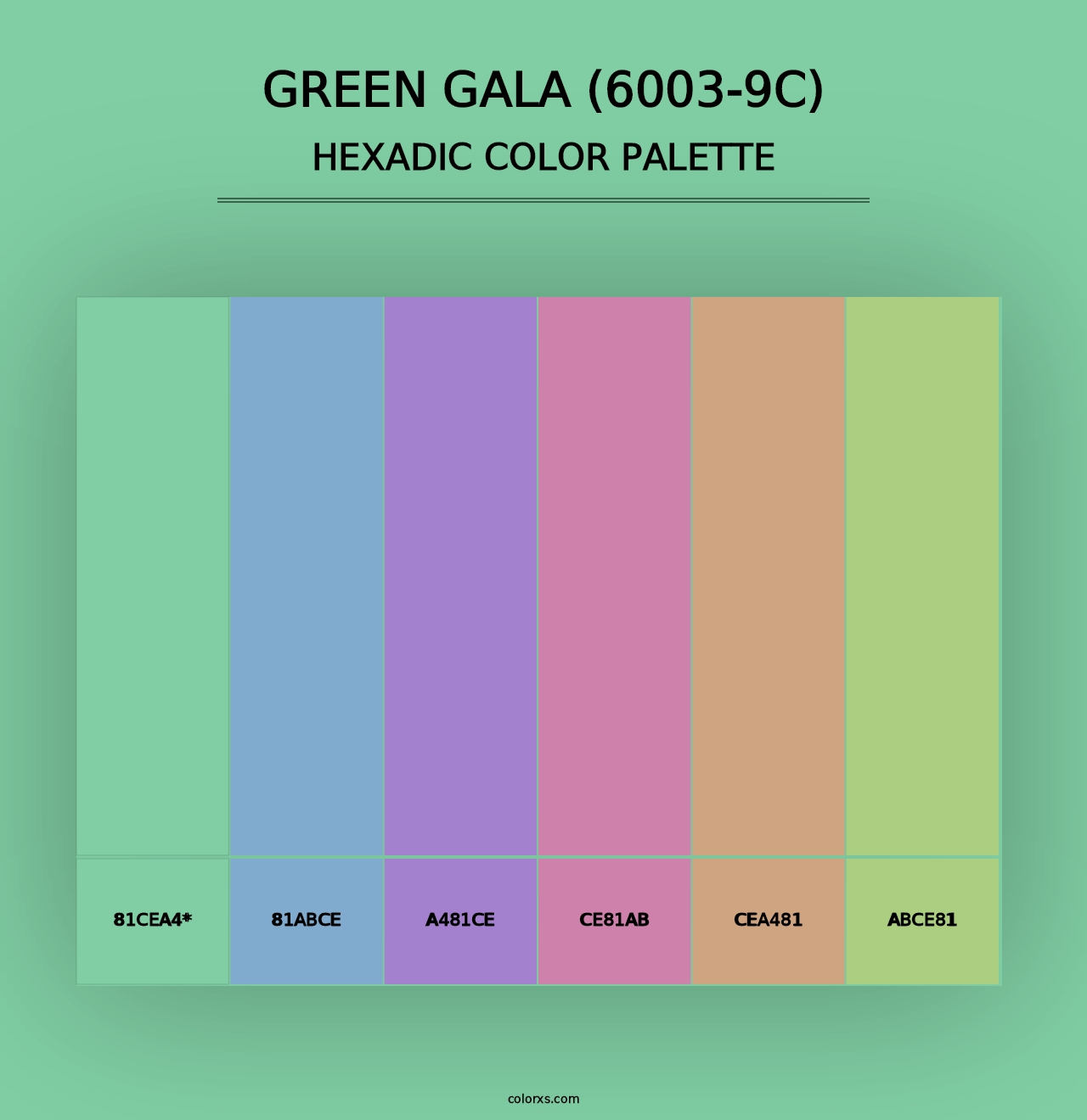 Green Gala (6003-9C) - Hexadic Color Palette