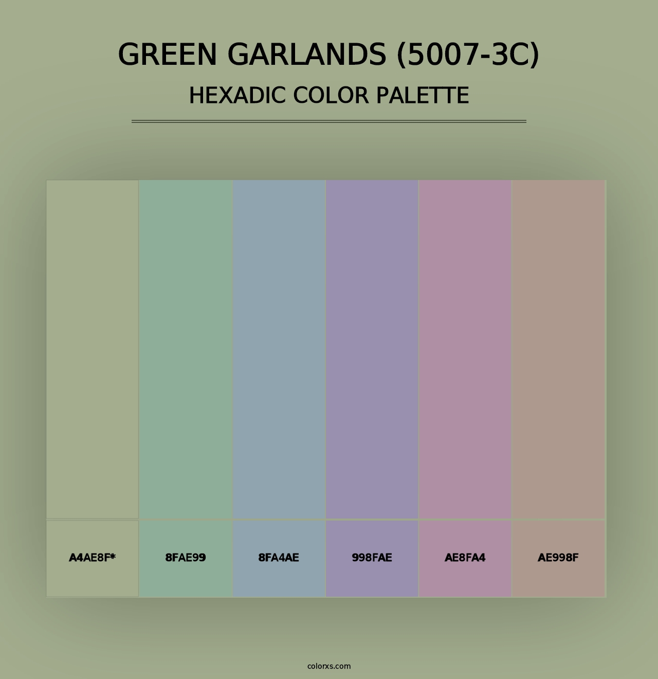 Green Garlands (5007-3C) - Hexadic Color Palette