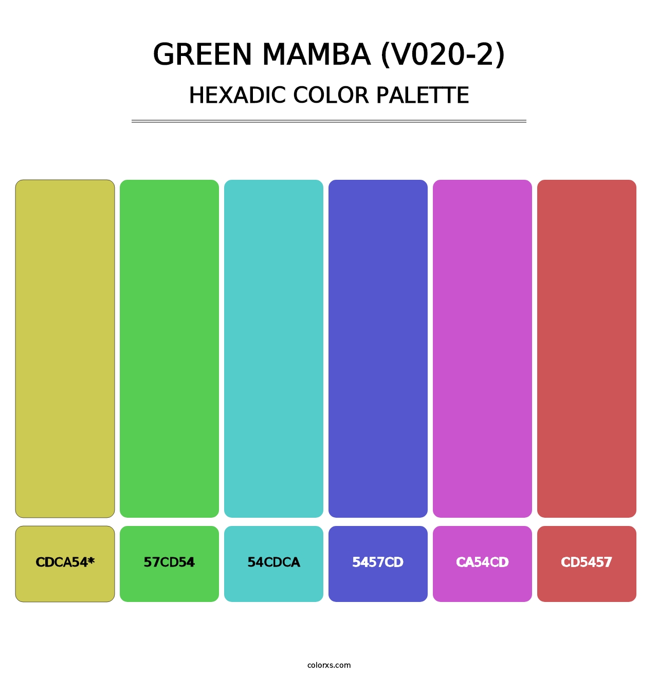 Green Mamba (V020-2) - Hexadic Color Palette