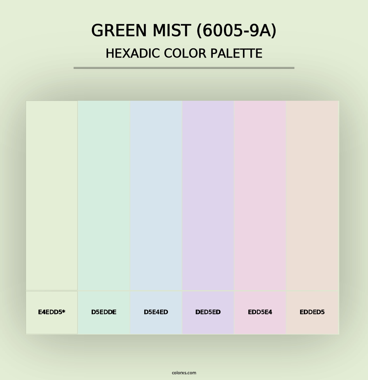 Green Mist (6005-9A) - Hexadic Color Palette