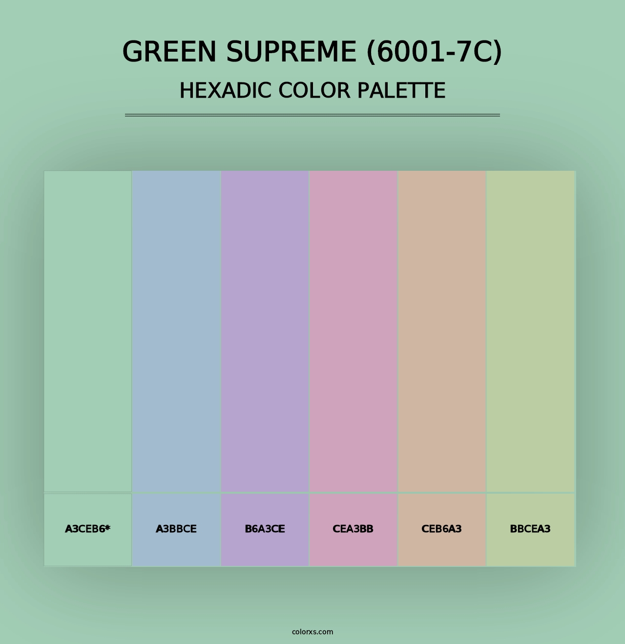 Green Supreme (6001-7C) - Hexadic Color Palette