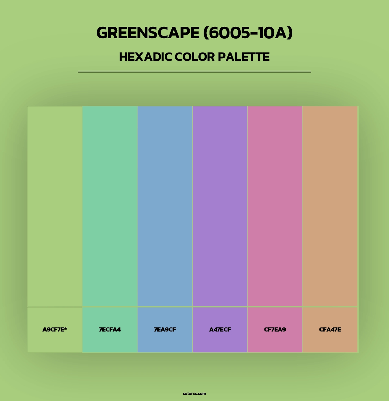 Greenscape (6005-10A) - Hexadic Color Palette