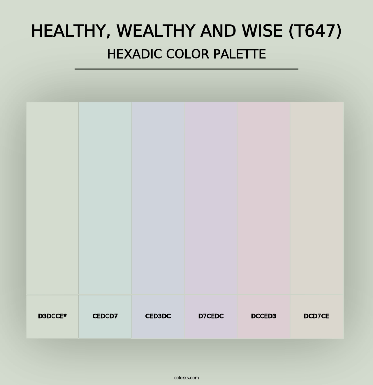 Healthy, Wealthy and Wise (T647) - Hexadic Color Palette