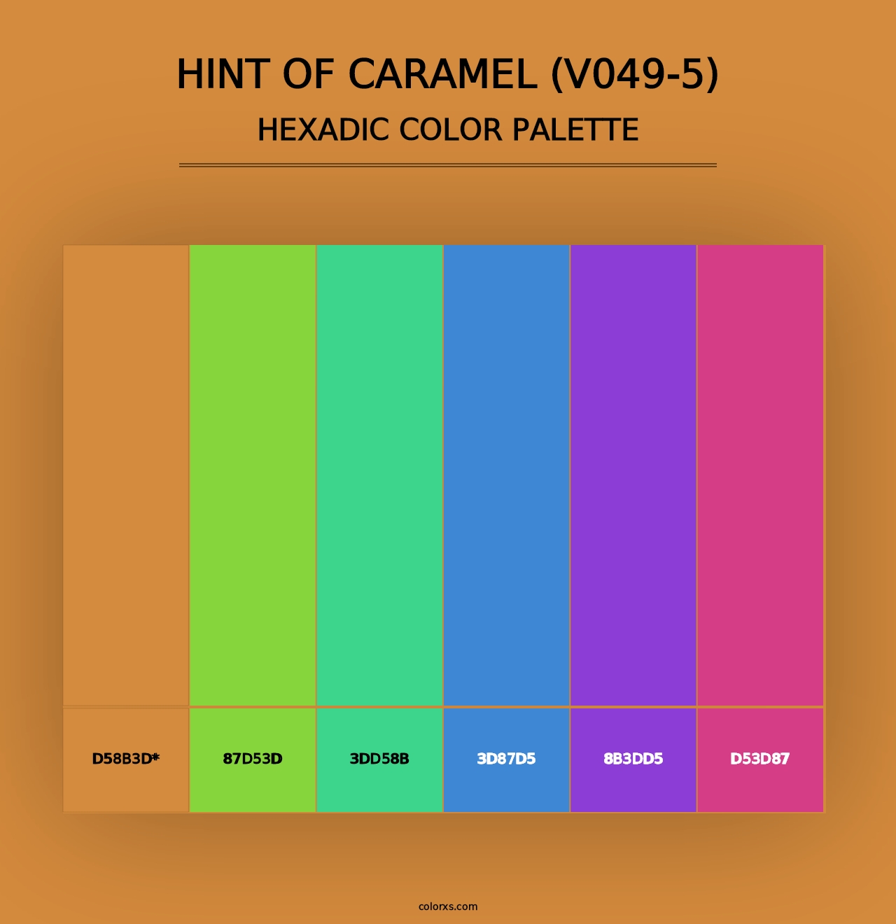 Hint of Caramel (V049-5) - Hexadic Color Palette