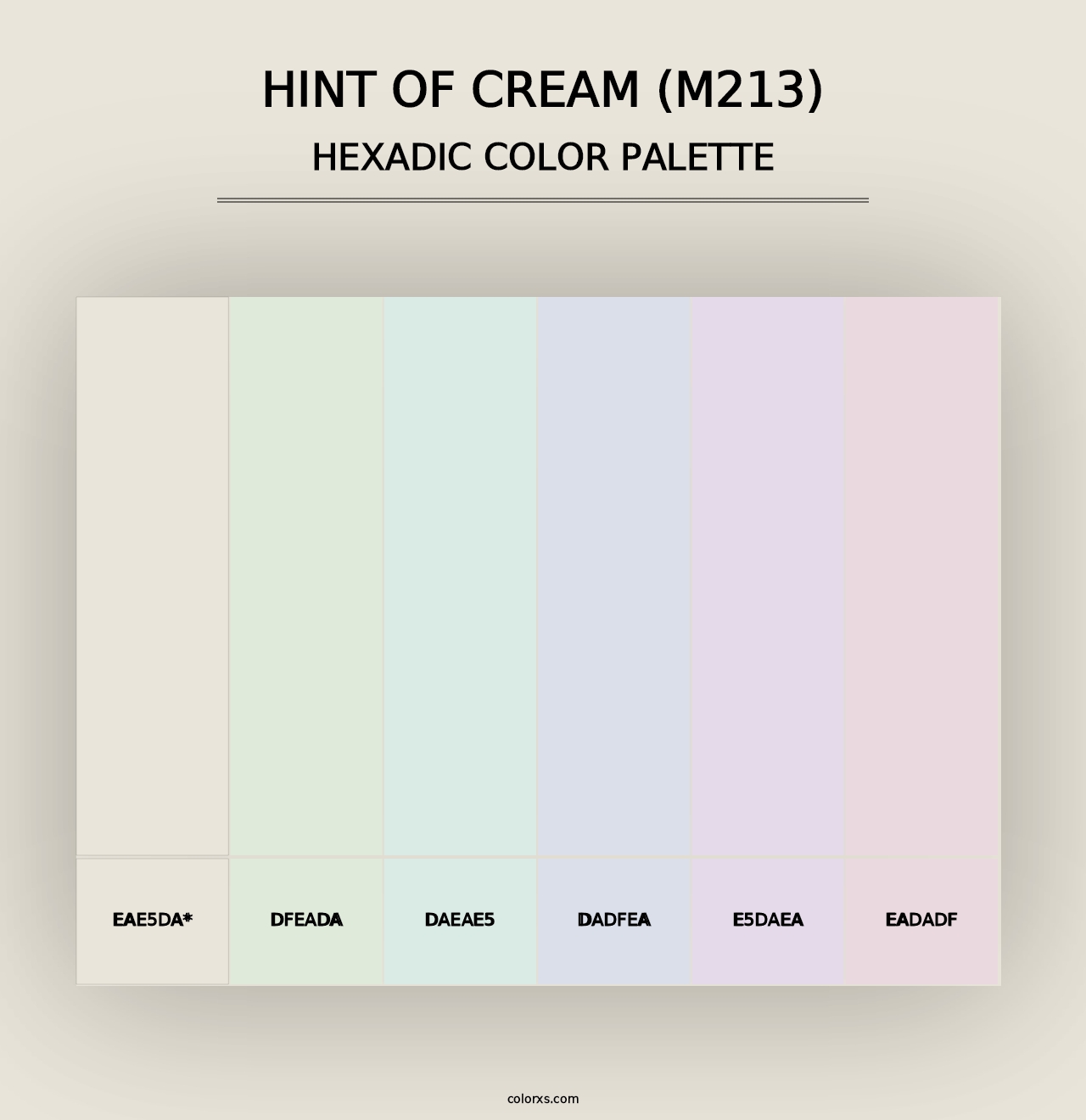 Hint of Cream (M213) - Hexadic Color Palette