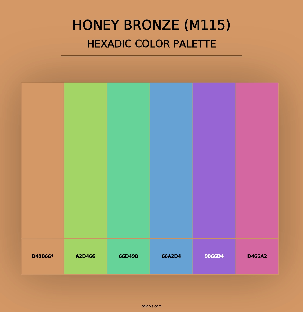 Honey Bronze (M115) - Hexadic Color Palette