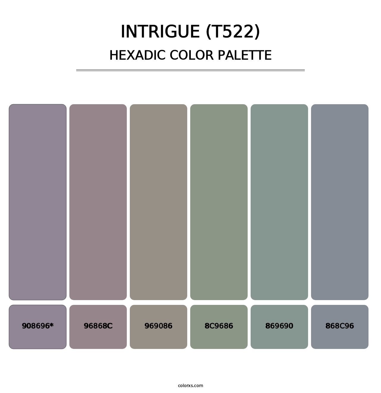 Intrigue (T522) - Hexadic Color Palette