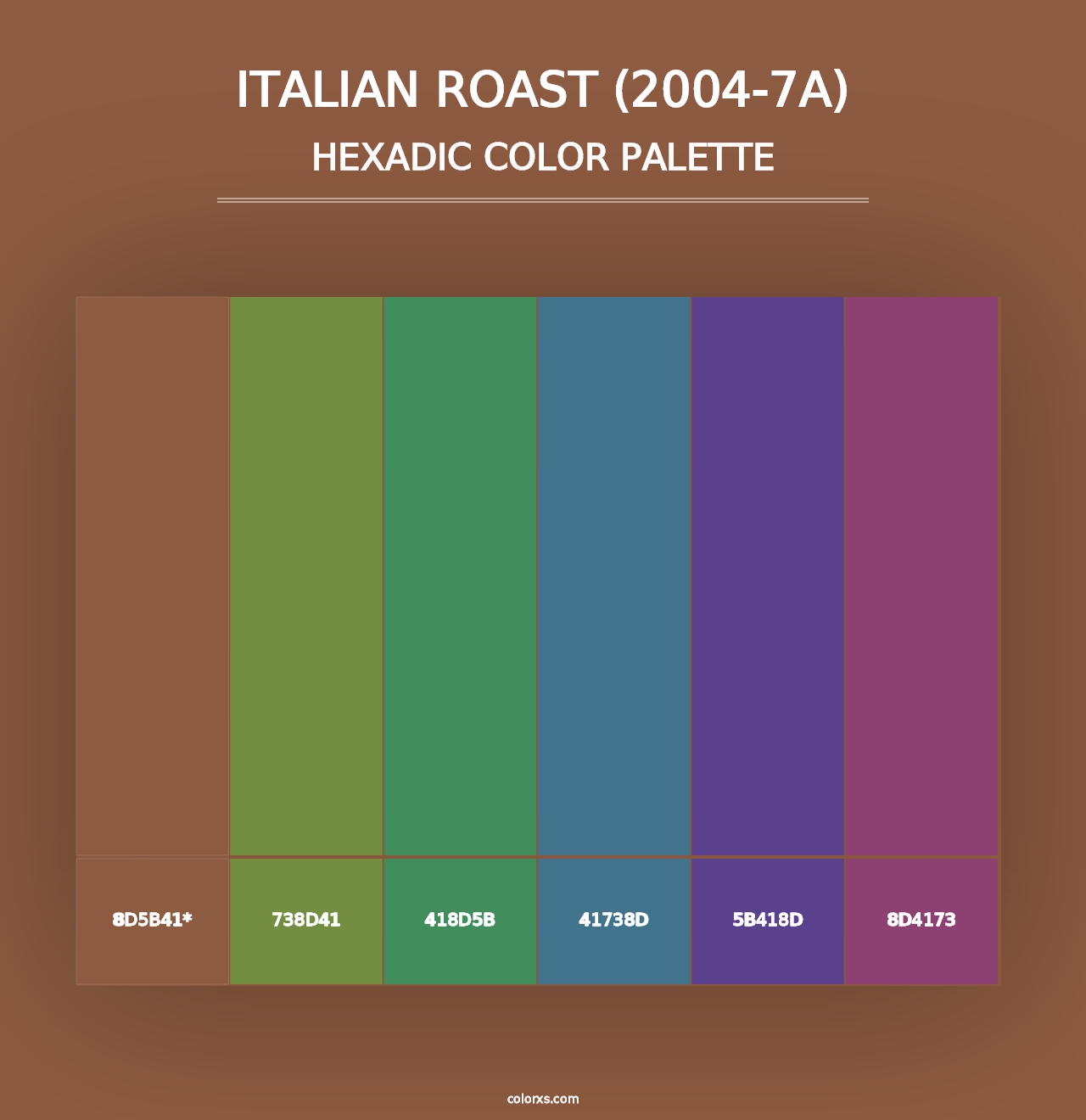 Italian Roast (2004-7A) - Hexadic Color Palette