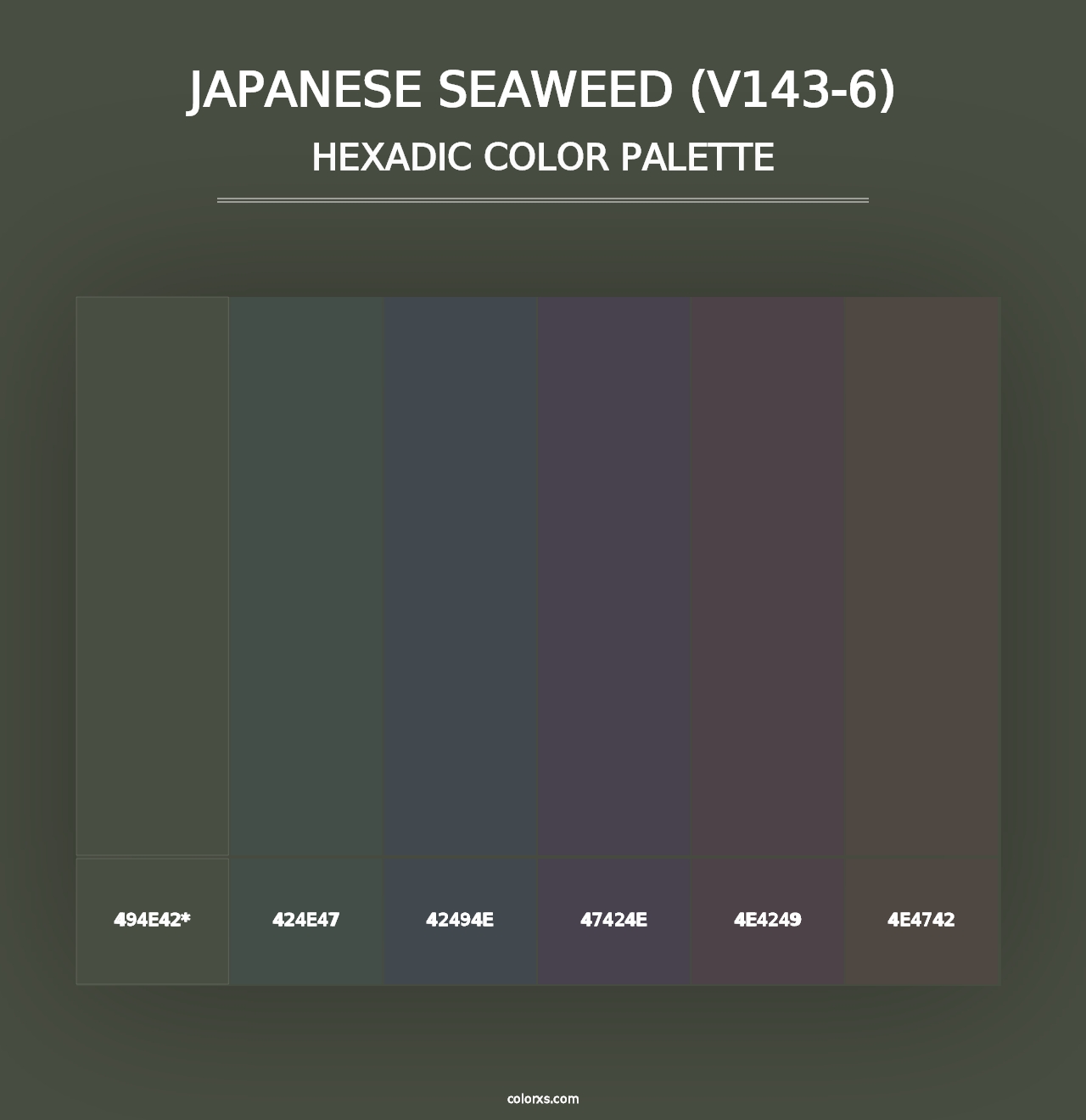 Japanese Seaweed (V143-6) - Hexadic Color Palette