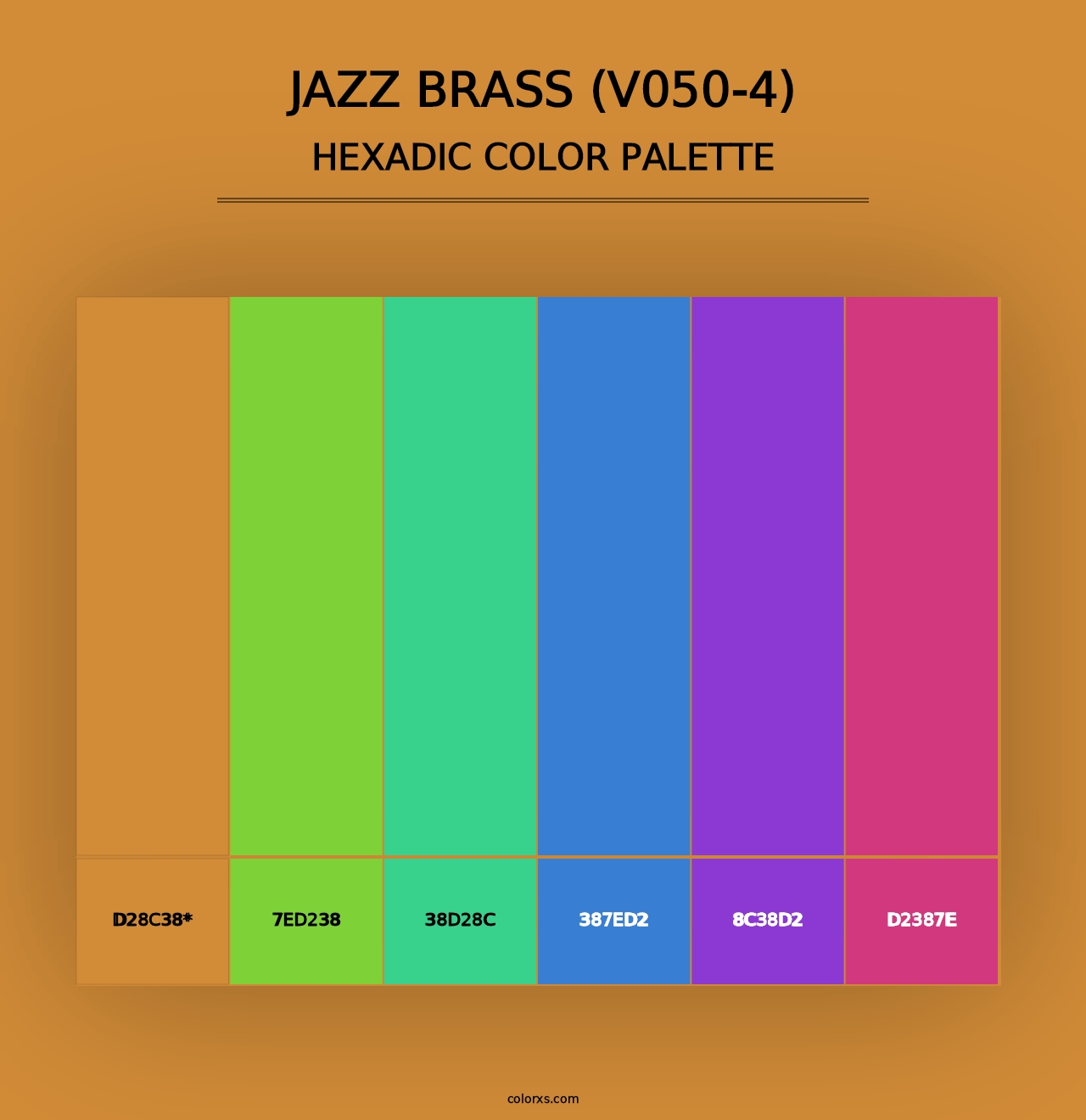 Jazz Brass (V050-4) - Hexadic Color Palette