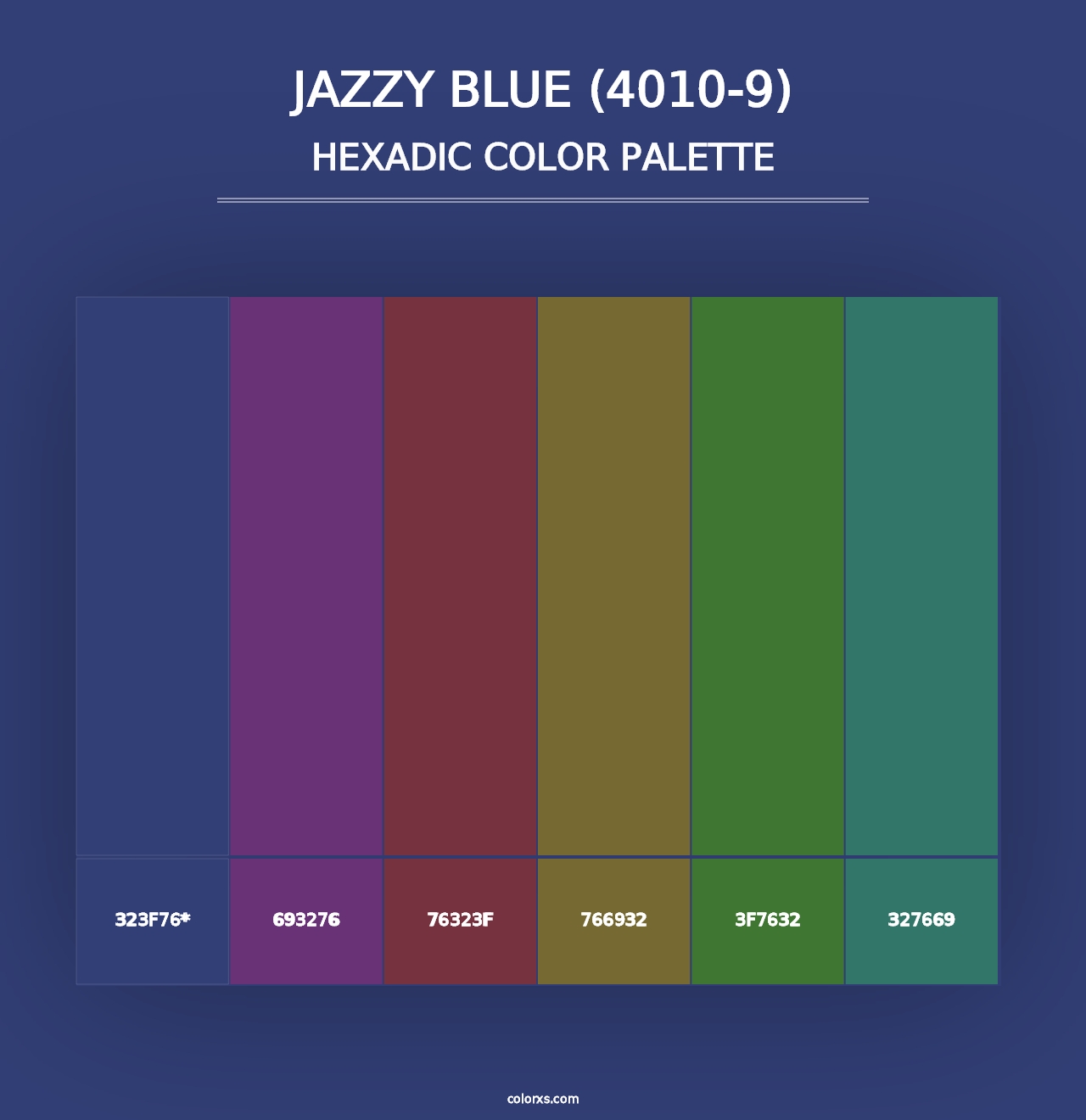 Jazzy Blue (4010-9) - Hexadic Color Palette