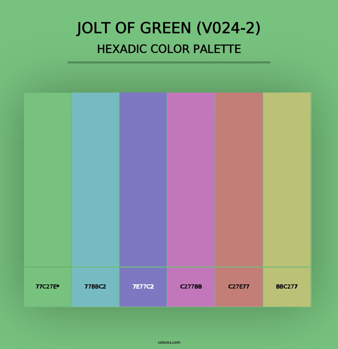 Jolt of Green (V024-2) - Hexadic Color Palette