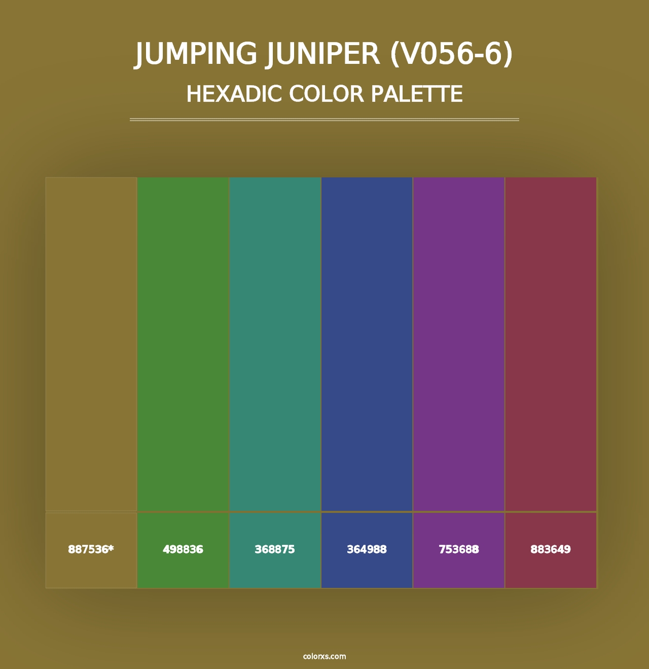 Jumping Juniper (V056-6) - Hexadic Color Palette