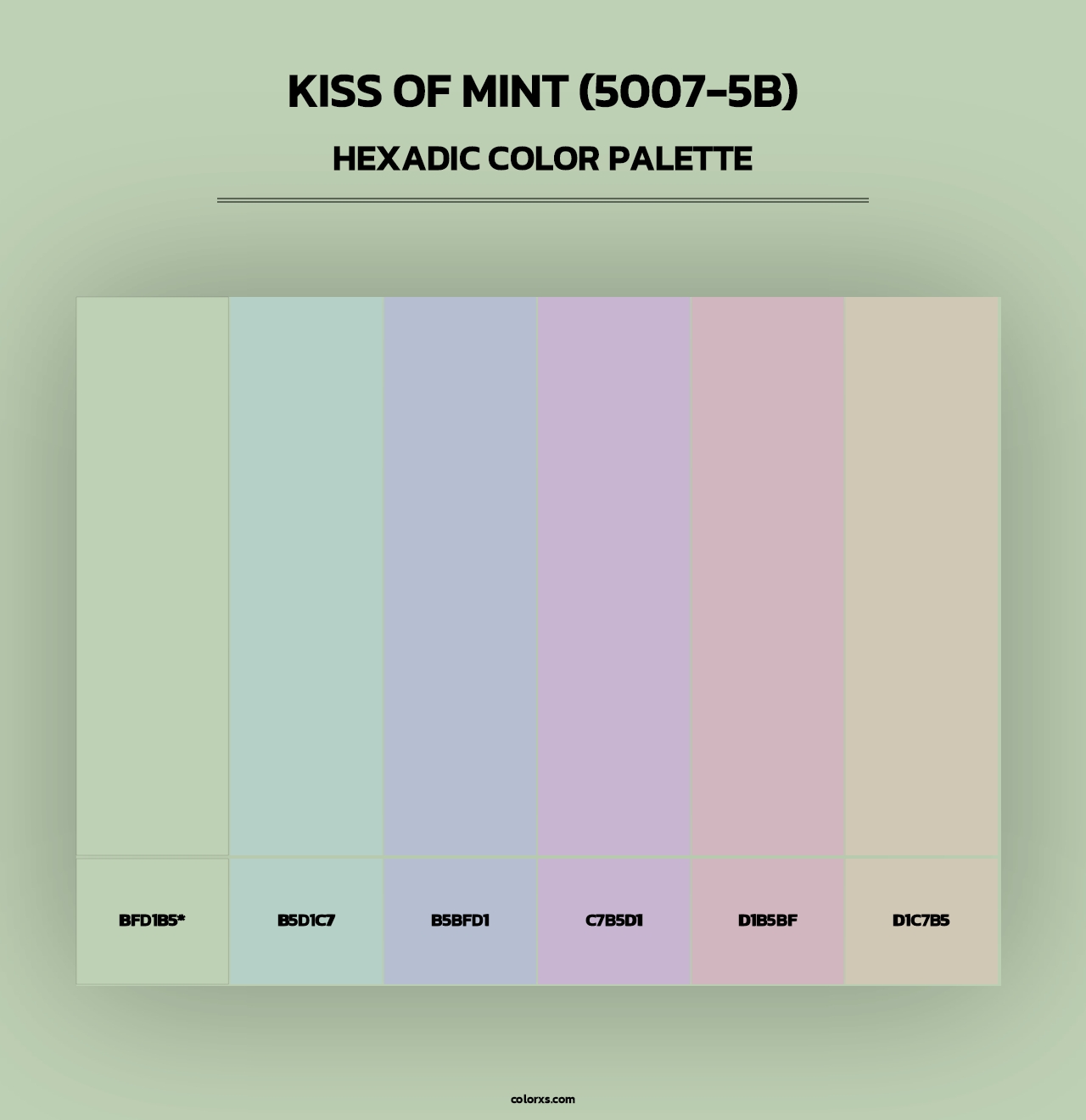 Kiss of Mint (5007-5B) - Hexadic Color Palette