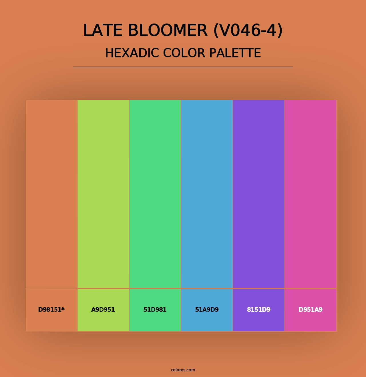 Late Bloomer (V046-4) - Hexadic Color Palette