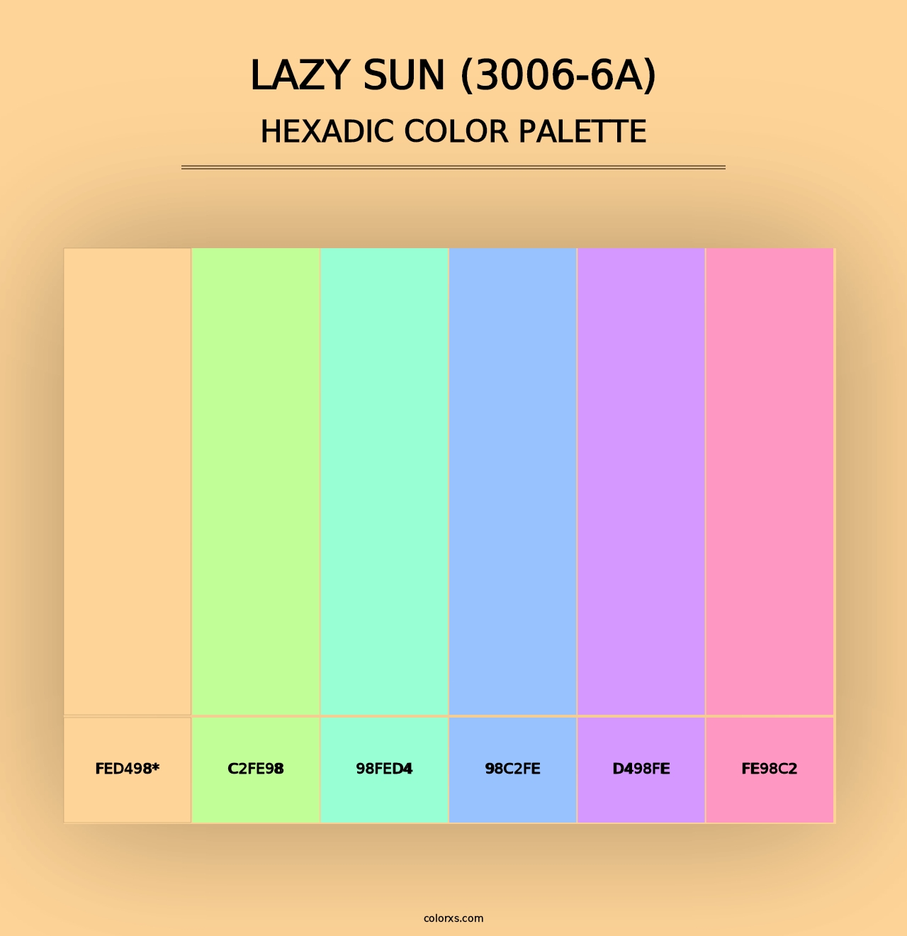 Lazy Sun (3006-6A) - Hexadic Color Palette