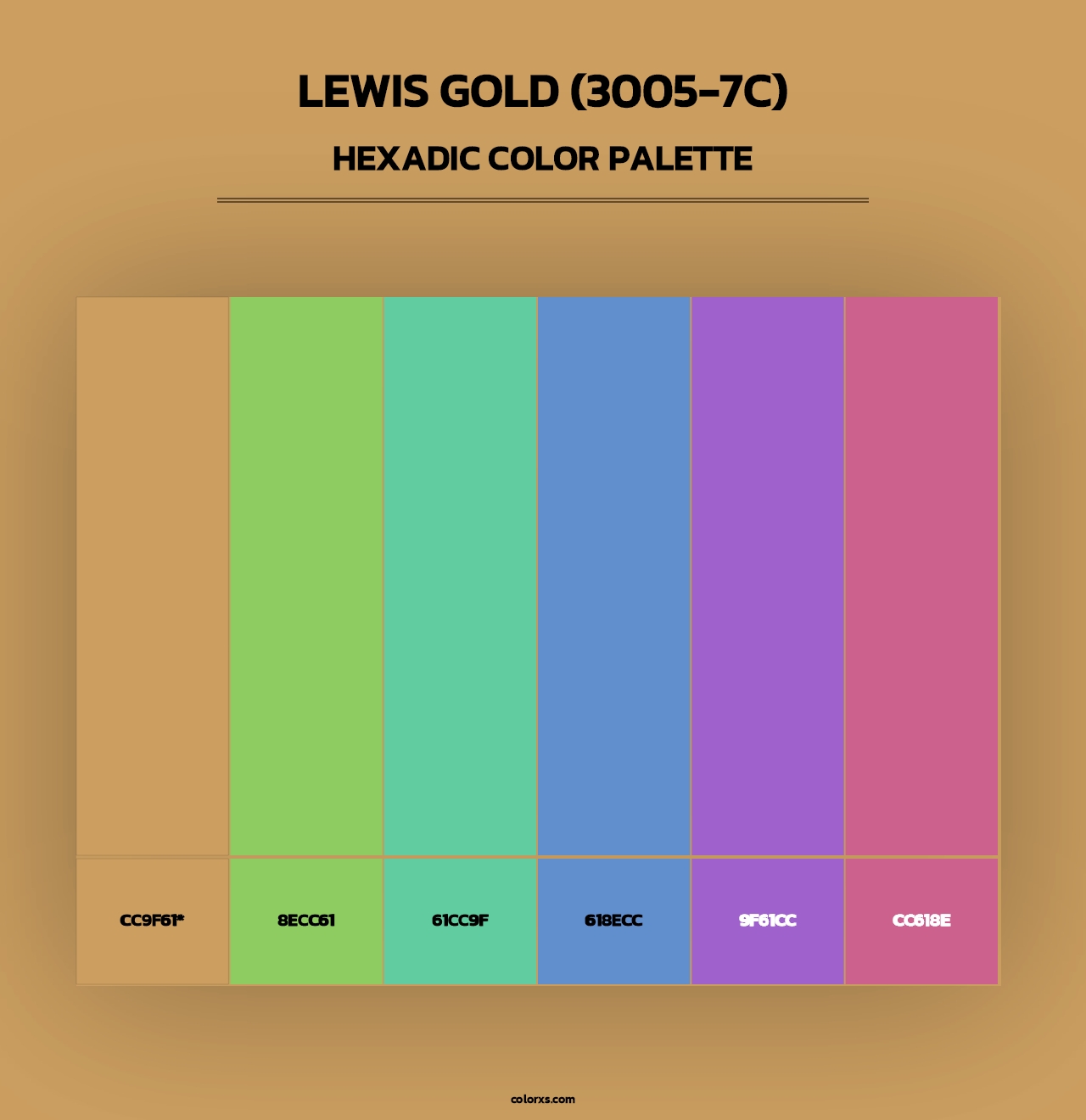 Lewis Gold (3005-7C) - Hexadic Color Palette