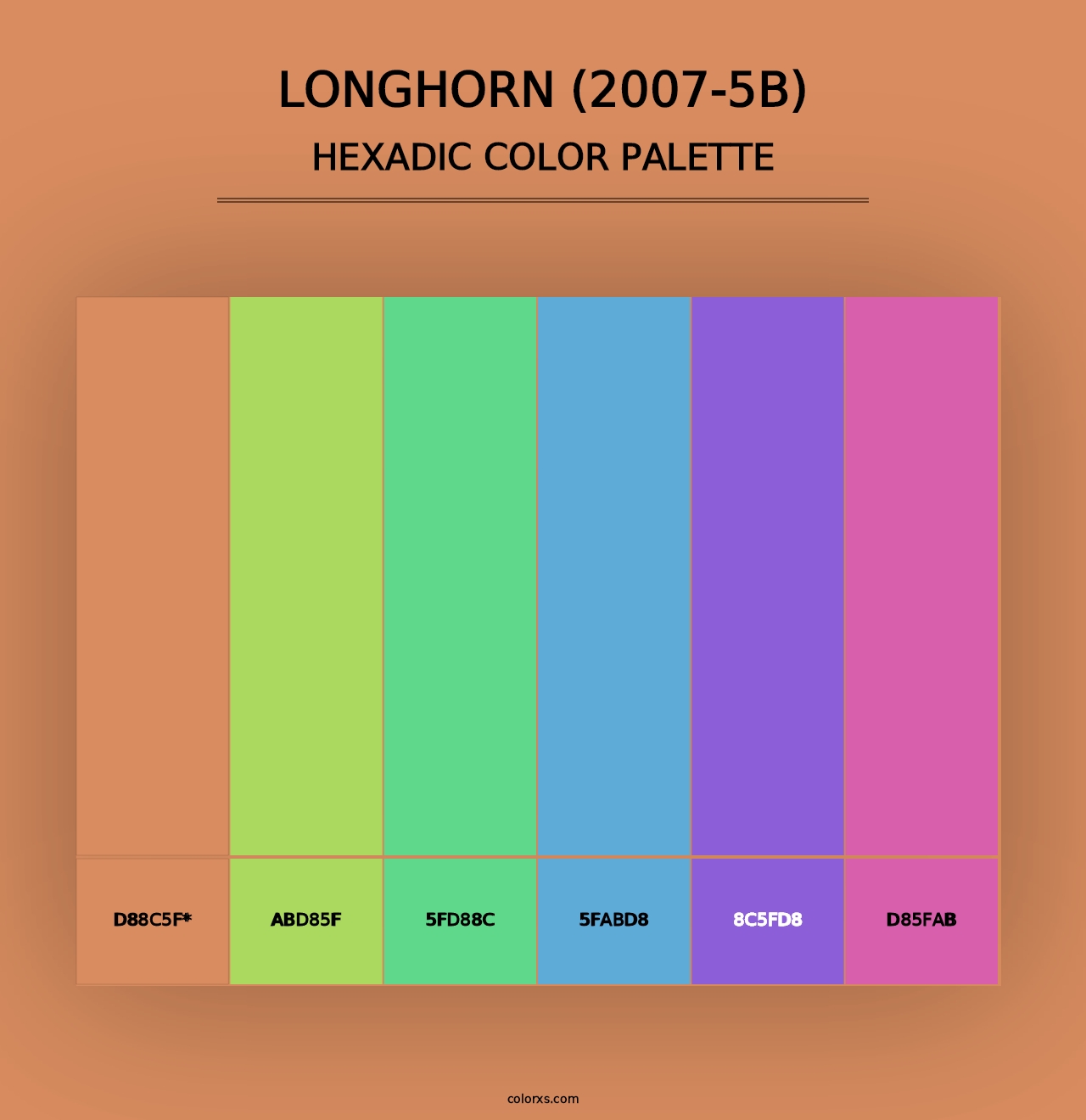 Longhorn (2007-5B) - Hexadic Color Palette