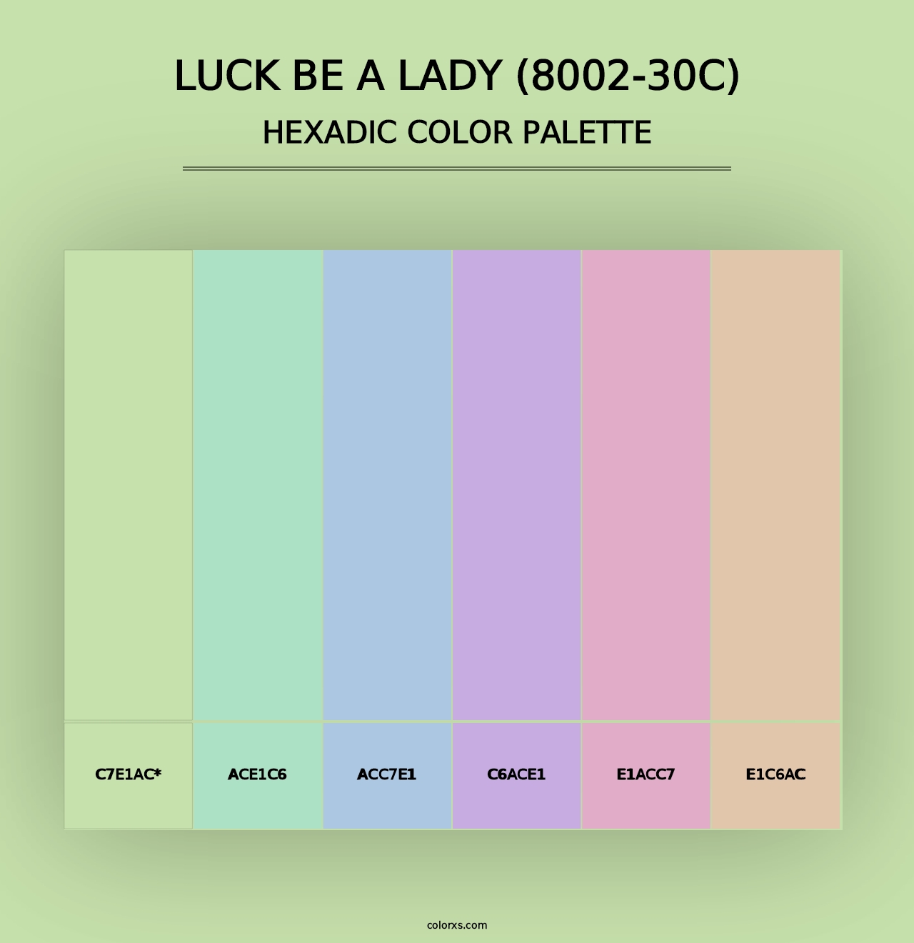 Luck Be a Lady (8002-30C) - Hexadic Color Palette