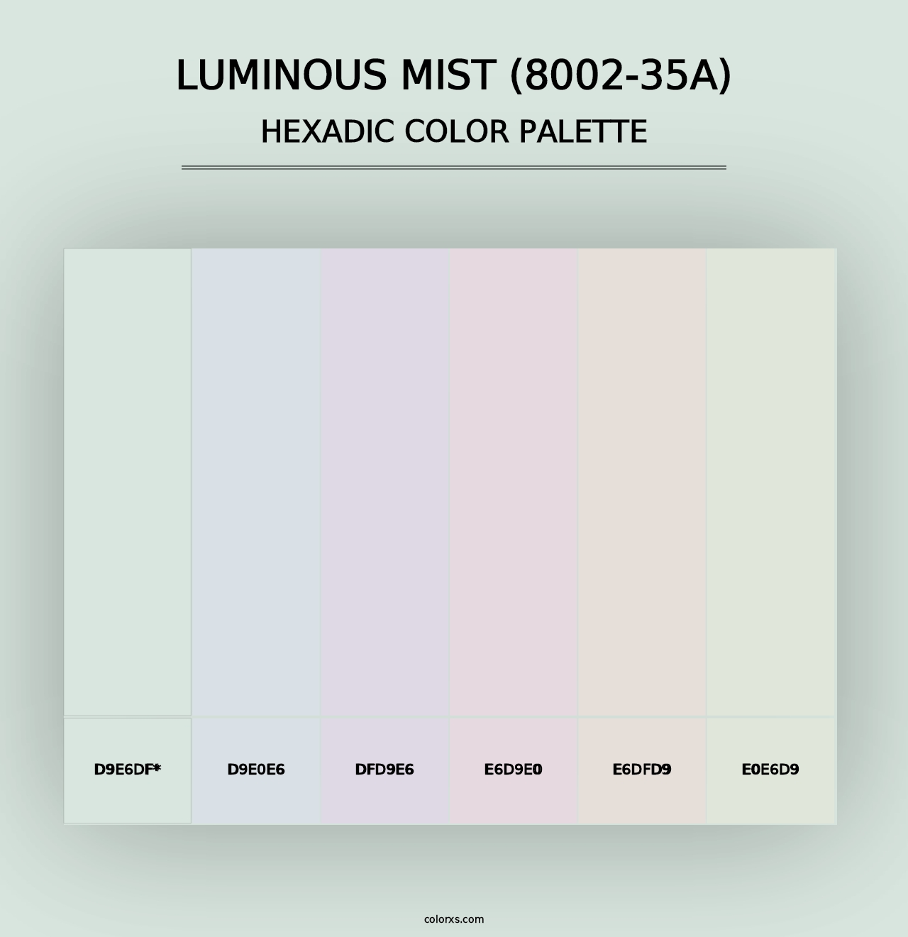 Luminous Mist (8002-35A) - Hexadic Color Palette