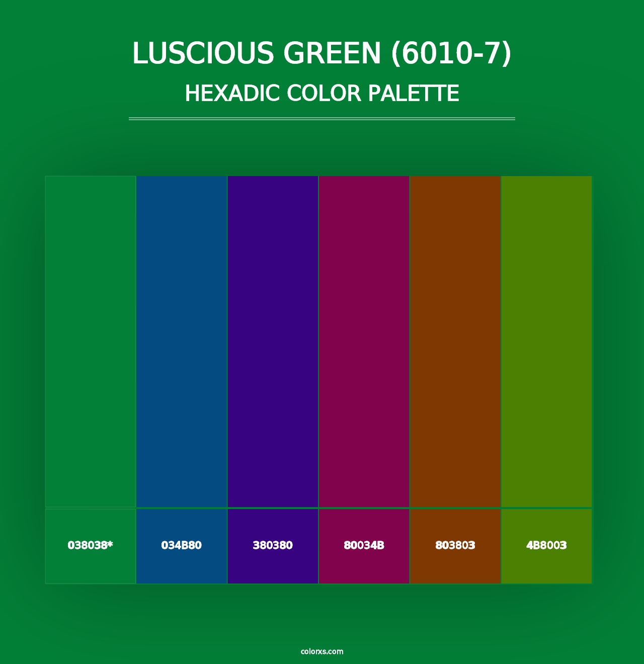 Luscious Green (6010-7) - Hexadic Color Palette