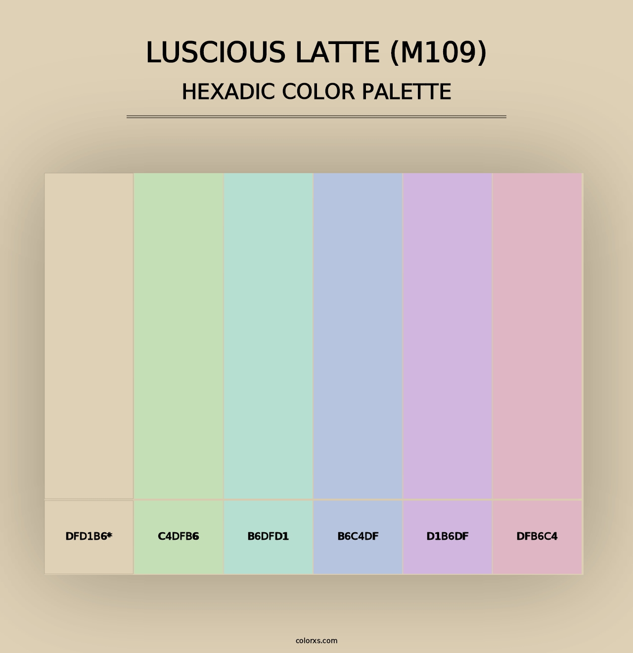 Luscious Latte (M109) - Hexadic Color Palette