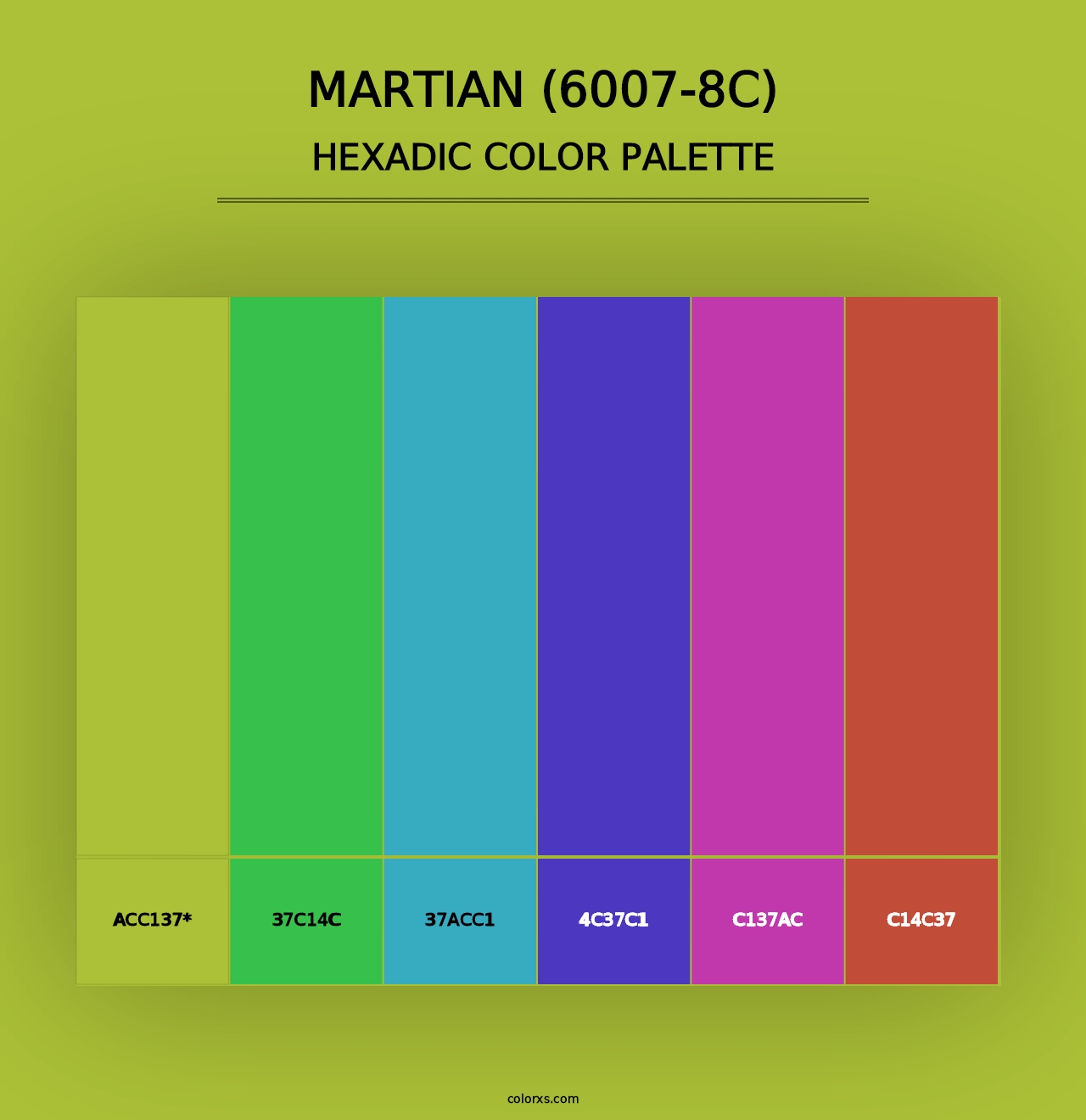 Martian (6007-8C) - Hexadic Color Palette